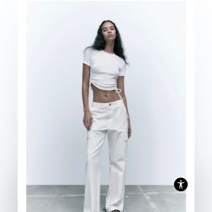 Zara Ruched Ribbed Top!